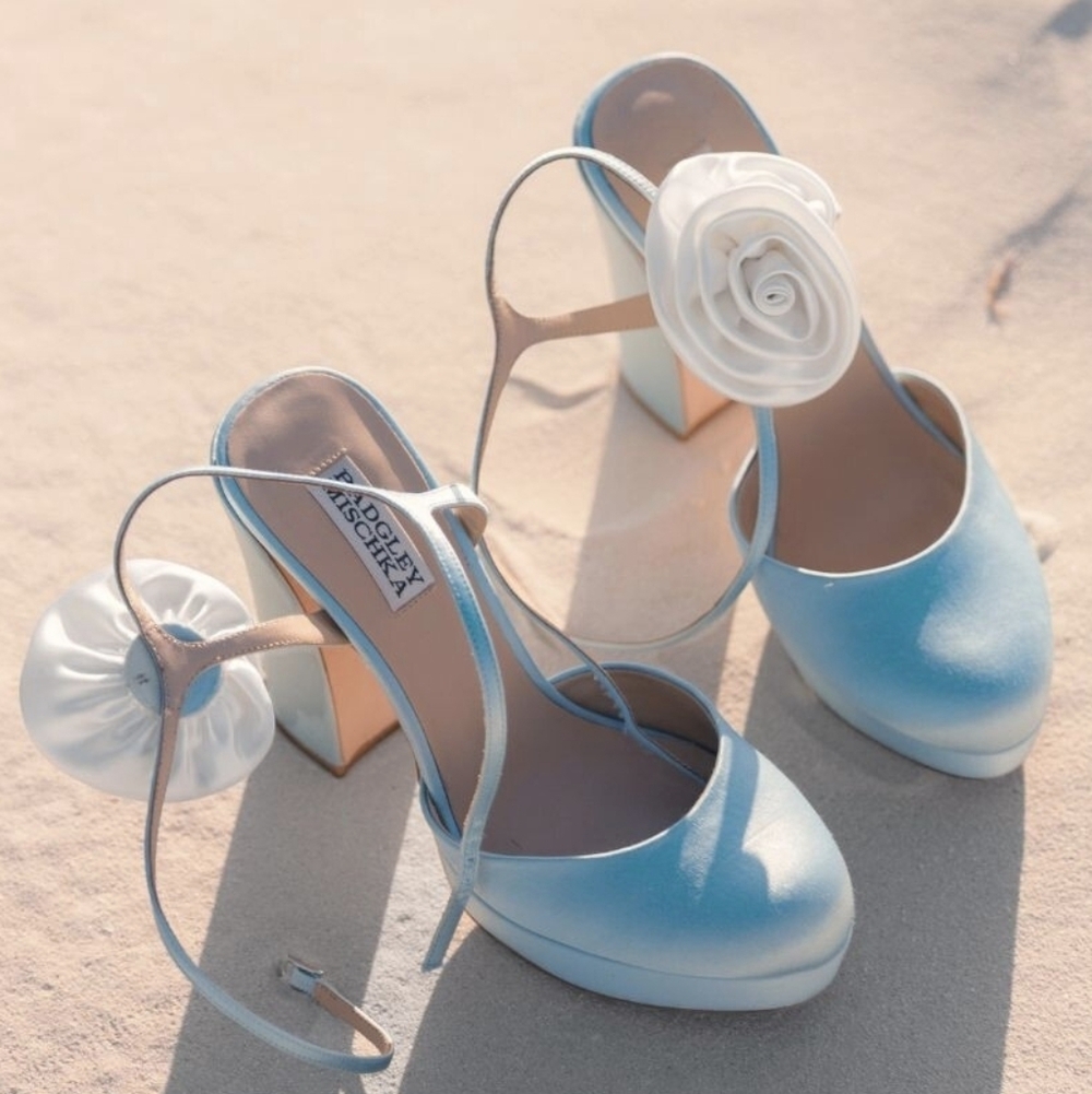Badgley Mischka Janessa Rosette Platform Heels - Picture 3 of 9